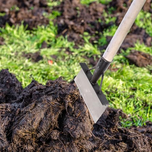 MERRYHAPY Heavy Duty Metal Poultry Dung Scoop Shovel for Chicken Coop Cleaning Multifunctional Excrement Cleaner Long Handle Sturdy Design