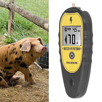 Fence Tester, Portable Electrical Fence Voltage Tester, Electrical Test Kit with Digital Multimeter,15KV LCD Screen for Livestock Farms