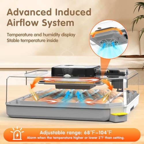 Egg Incubator 48 Eggs Automatic Egg Turning Chicken Incubators for Chicken, Ducks, Goose, Pigeon, Quail, Parrot Incubator for Farm - size: 48 chicken eggs