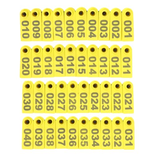 VANZACK Sheep Ear Tags with Letters 001-100 TPU Livestock Id Tags for Cattle Sheep Goats Waterproof Anti-Uv Lightweight Farm Animal Identification