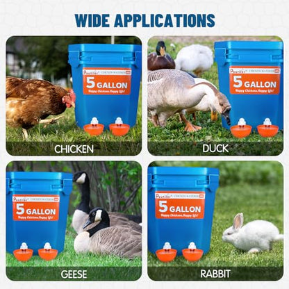 8 Pack Large Automatic Chicken Waterer Cups | Chicken Water Feeder | Poultry Water Feeder Kit | Tee Fittings Poultry Feeder Cups for Chicks, Duck, Turkey, Goose