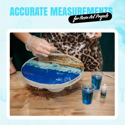 [Pack of 25] 10oz Disposable Graduated Measuring Cups for Mixing - Measurements in mL and Oz - Multipurpose Reusable Cups for Paint, Epoxy Resin, Stain, Liquid Mixing Cups - size: 25 Pack