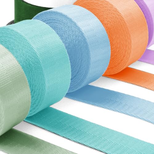 12 Rolls Nylon Webbing 1 inch 1.5 inch 2 inch Nylon Strap Webbing Straps Backpack Straps Nylon Belt, 10 25 50 3.3 Yards Webbing Strapping - size: 1 inch-3.3 yards, style: C-12 Colors