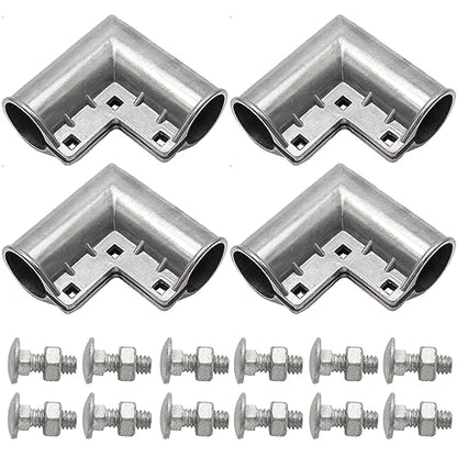 MDEOOSKY 4pcs Chain Link Fence Gate Corners Chain Link Gate Hardware Chain Link Fence Parts with 12pcs Bolts, Replacement for 1 3/8" X 1 3/8" Outdoor Diameter Pipe