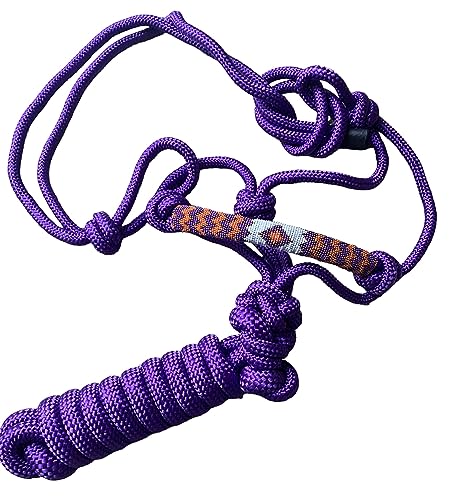 Majestic Ally Padded Beaded Nose Braided Rope Halter with 10' Matching Lead - Purple Full - color: Purple