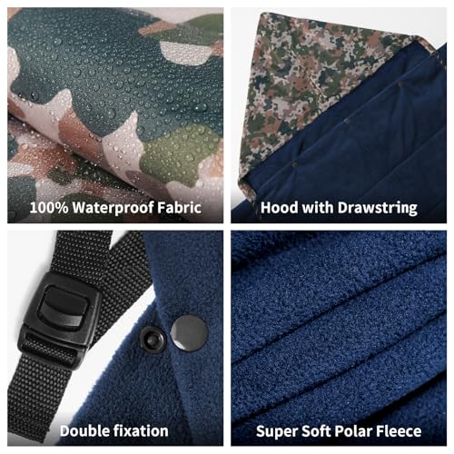 Waterproof Stadium Blanket, Soft Warm Fleece Camping Blanket Wearable Camping Blanket for Outdoor Camping, Picnic, Stadium, Sports, Beach, Car - color: Cam Yellow
