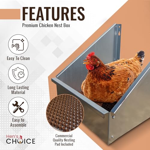 Hen's Choice™ Premium Single Chicken Nest Box with Nesting Pad (1 Pack)
