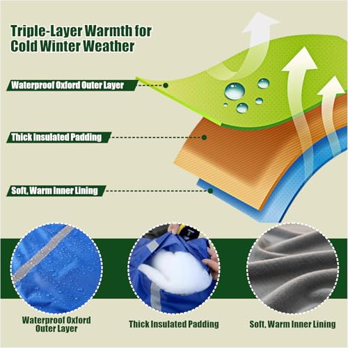 Livestock Calf Blanket – Waterproof Insulated Winter Calf Jacket for Newborn & Young Calves, Windproof Calf Coat, 3 Pack