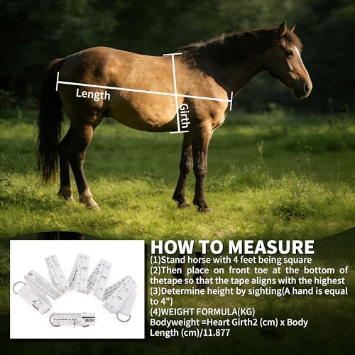 THOUSANDSUNNY Horse Measuring Stick, Height Measuring Rod Tools for Horse Cattle Farm Livestock Telescoping Foldable Ruler