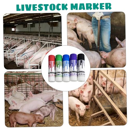 8PCS Markers, Livestock Crayon Markers 4 Colors High Visibility Marker Animal Identification Livestock Prod for Pig, Cow, Goat