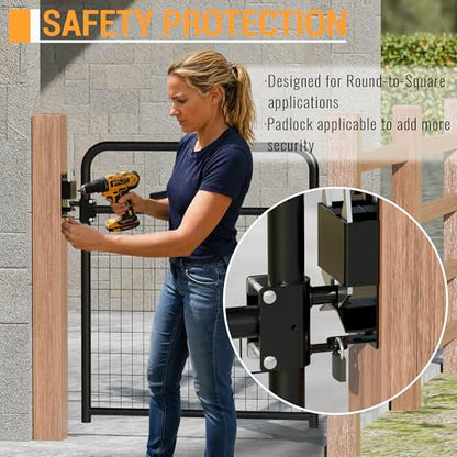 2 Way Farm Gate Latch Heavy Duty Lockable Gate Latch，Two-Way Livestock Self-Locking Fence Gate Latch for Farms, Metal Gates, Ranches, Stables, Horse Corrals, 1 Pack