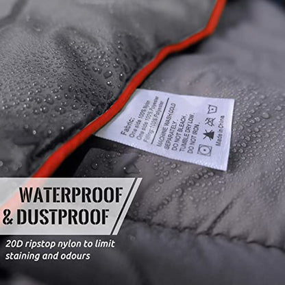 Outdoor Puffy Camping Blanket, Lightweight Down Alternative Puffy Printed Camping Large Ultra Warm Hammock Top Quilt Waterproof Blanket for Traveling Picnic Beach Party Cold Weather (Gray) - color: Gray
