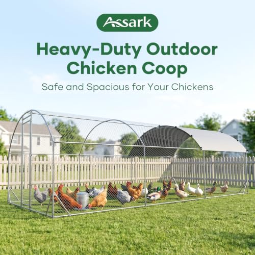 Metal Chicken Coop with Runs for Yard with Cover Waterproof Quail Coop Walk in Duck Coop, Chicken Pen House Cage gallinero para gallinas with Security Lock for Outdoor Farm Rabbit Run 10x20FT - size: 236.0"L x 118.0"W x 77.0"H