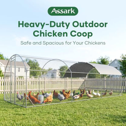 Metal Chicken Coop with Runs for Yard with Cover Waterproof Quail Coop Walk in Duck Coop, Chicken Pen House Cage gallinero para gallinas with Security Lock for Outdoor Farm Rabbit Run 10x20FT - size: 236.0"L x 118.0"W x 77.0"H
