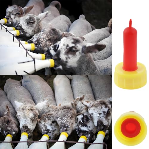30 Pcs Goat Nipples, Soft Rubber Pacifier Animal Milk Drink Nipples for Nursing Lambs Goat Lamb Piglet Calf, Small Animal Rescue, Repeated Use of Soft Rubber Material(Leak Proof Dome)