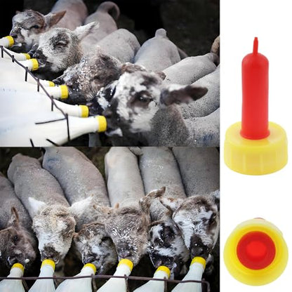 30 Pcs Goat Nipples, Soft Rubber Pacifier Animal Milk Drink Nipples for Nursing Lambs Goat Lamb Piglet Calf, Small Animal Rescue, Repeated Use of Soft Rubber Material(Leak Proof Dome)
