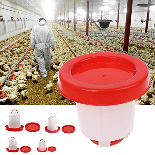 Auto Poultry Drinker Feeder Chicken Waterer Chick Feeder Container with Carrying Handle,Baby Duck Feeder 1.5L Bird Feeder Large Capacity for Pet Bird Poultry