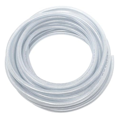 Gloxco Clear Braided PVC Tubing, Food Grade, Heavy Duty Reinforced Hose, 1/4" ID, 50 Ft Length - size: 1/4" x 50 Ft