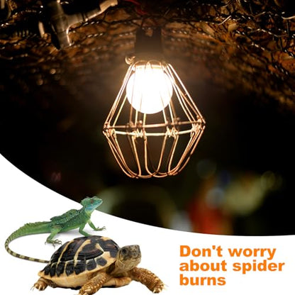 Abaodam Reptile Heat Lamp Cage Guard, Metal Wire Bulb Cover and Anti-Scald Lampshade for Snake, Lizard and Brooder Heater