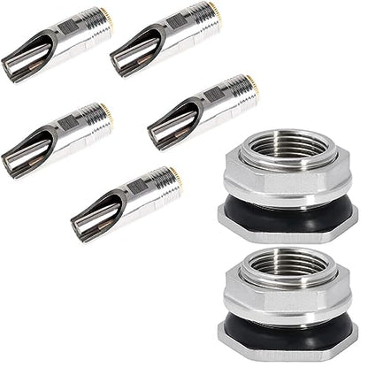 1/2" NPT Pig Nipple Water Feeder Stainless Steel Automatic Water Drinker with Bulkhead Water Tank Connector