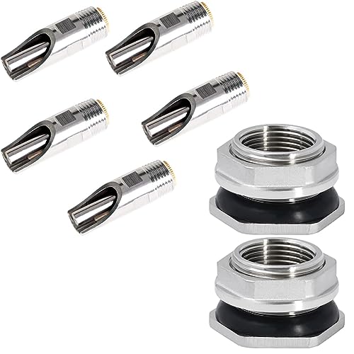 1/2" NPT Pig Nipple Water Feeder Stainless Steel Automatic Water Drinker with Bulkhead Water Tank Connector