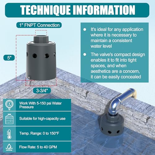 Float Valve for Water Tank Designed for Water Level Control, Auto Filling & Shut Off, Durable Nylon Resin Water Troughs Float Valve for Livestock Tank, Swimming Pool, Fish Pond etc Grey 1pc - style: Gray 1pc
