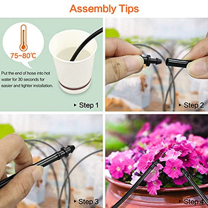 1/4" Drip Irrigation End Plug Fittings, 60 Pieces Drip Barbed End Cap Connectors for 1/4 Inch Irrigation Tubing, Drip Line Goof Plugs for Garden Lawn Systems - size: 4/7mm End Plugs-60P
