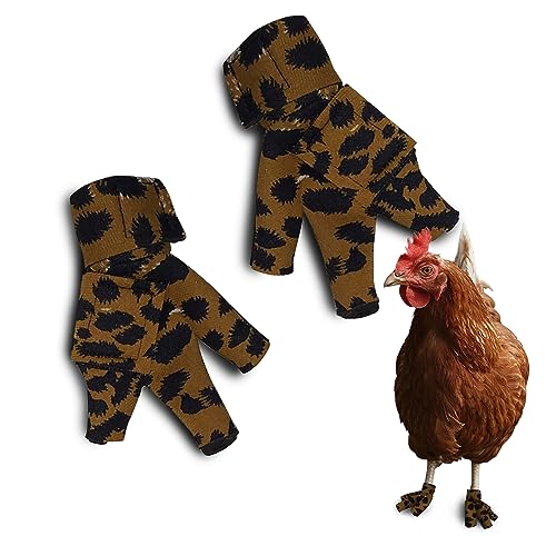 Chicken Shoes for Injured Feet – Protective Neoprene Footwear for Chicken, Open-Toe Design for Bumblefoot Relief, Made in USA - Large, 4" Max. Inside Width, Leopard - color: Leopard, size: Large Chickens, style: CHICKEN SHOES