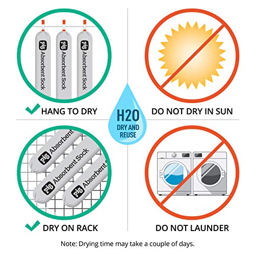 PIG Blue Absorbent Sock | 3.7 Gallon Absorbency | Forms Barrier & Prevents Spills from Spreading | 3" x 20' | 4 Socks | PIG203 - size: 3" x 20', style: 4 Count