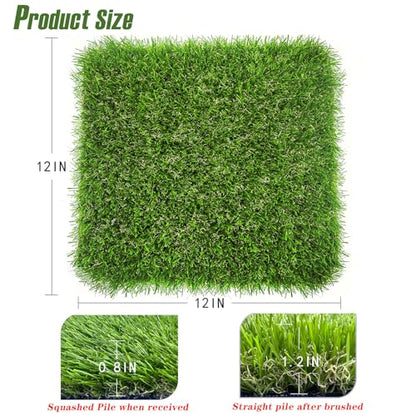 6 Pack Washable Chicken Nesting Box Pads for Laying Eggs, Artificial Grass Nesting Pads for Chicken Coop, Nesting Box Liners Bedding for Hen Lawn Indoor Outdoor - 12"x12"1.2"