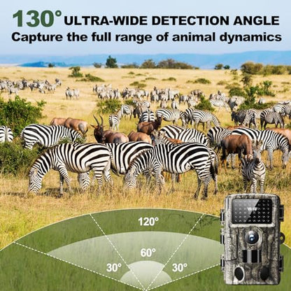 4K 60MP WiFi Trail Camera | Waterproof Game Camera with Night Vision Motion Activated for Wildlife Monitoring and Home Security