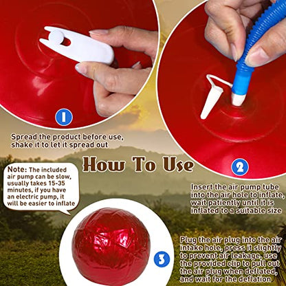 Sotiff 2 Pcs 40 Inch Horse Ball for Play Large Horse Big Equine Herding Anti Burst Dog Ball Soccer Giant, Pump Included(40 Inch,Red) - color: Red