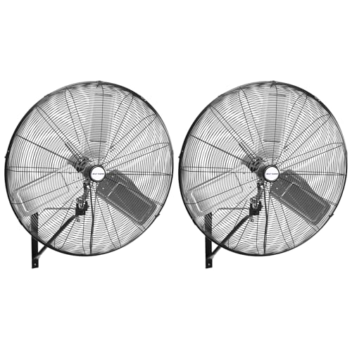 BILT HARD 9500 CFM 30 in. High Velocity Industrial Wall Fan, 3-Speed Wall Mount Oscillating Fan, Heavy Duty Air Circulator for Garage, Commercial, Warehouse, Factory, Workshops and Jobsites, 2 Pack - size: 30 in.
