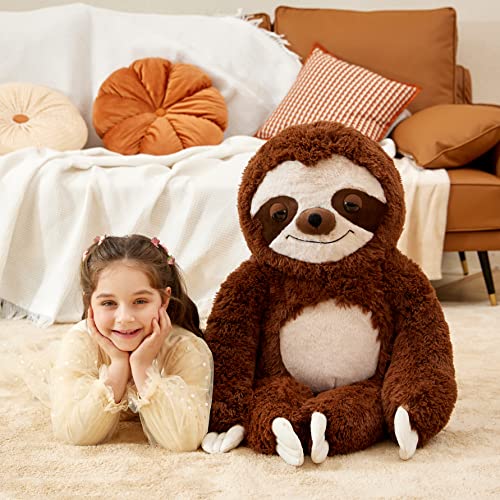 IKASA Giant Sloth Stuffed Animal Hanging Three Toed 30" Plush Toy,Large Big Jumbo Soft Toys,Huge Size Cute Fluffy Plushy Plushie,Gifts for Kids - style: Sloth