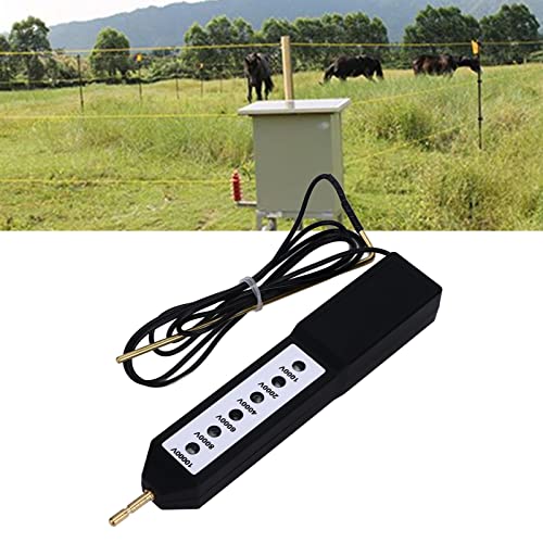 Electric Fence Tester, 10KV Digital Fence Fault Voltage Meter with 6pcs Light, Portable Electric Fence Testing Tool for Farm