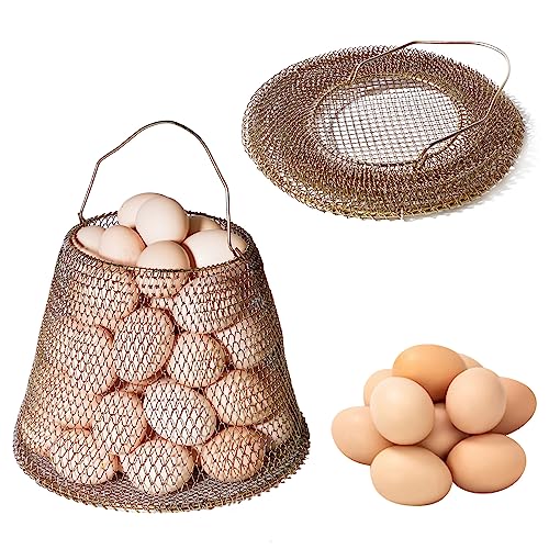 Auhafaly Egg Basket, Collapsible Mini Storage - Can Easily Load Eggs for Carrying and Collecting Eggs, Easy Washing, and Fast-drying, Country Primitive Farmhouse Style (Big)