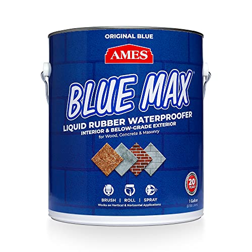 Ames Blue Max Liquid Rubber Waterproofer, 1 Gallon, Blue | Ideal for waterproofing above & below grade foundations, basements, roofs, floors & more. - color: Blue, size: 1 Gallon