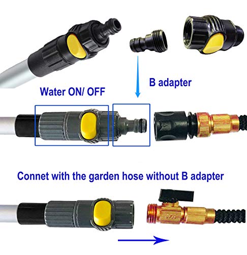 Forgrace 63" Car Wash Brush with 12-Inch Soft Bristle, Yellow | Tri-Level Dip Auto Cleaning, Extendable Handle, For Car SUV Truck Caravan Boat, Solar Panel House Siding, Sweep Snow - color: Yellow With Handle