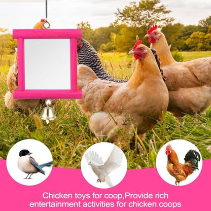 Chicken Toy Mirror | Chicken Mirror Beak Grinding Molar Stone,Safe Multi Functional Roosters Hens Entertainment for Garden Farm Outdoor Space