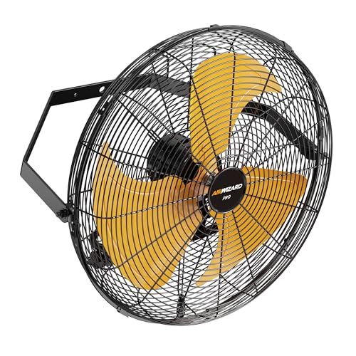 Pro Serie 20 Inch Industrial Wall Mount Fan, 5850 CFM High Velocity Metal Wall Fan, 3 Speed, Adjustable Tilt, Commercial Use for Garage, Gym, Patio, Workshop, Basement, Greenhouse, UL Listed - style: 20 Inch - 5850 CFM