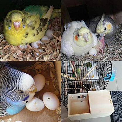 YJJKJ Wood Parakeet Nest Box Pet Bird House Parrot Breeding Mating Box Bird Cage Box for Lovebirds Cockatiel Parrotlets Budgerigar Parakeet (M) - size: Medium