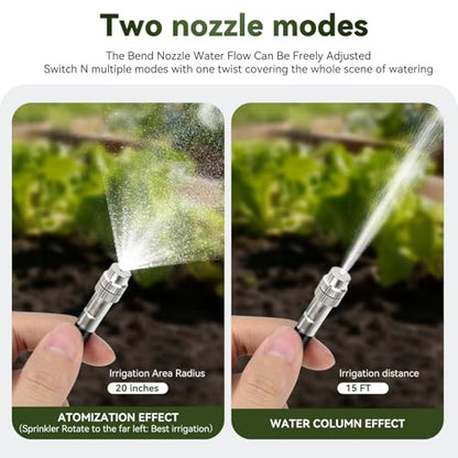 100Ft 1/2" Tubing High-Flow Drip Irrigation System, 360° Adjustable Garden Watering System with 60 Nozzles, Dual-Side Watering Kit for Raised Beds, Greenhouses & Efficient Plant Irrigation - size: 100Ft