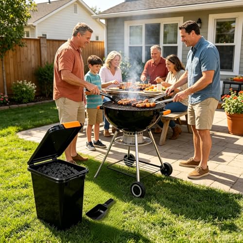 3 pcs 20L Pellet Storage Bin Set,Black Wood Pellet Storage Containers,Pellet Bucket is Suitable for Storing Barbecue Supplies, Fertilizer, and Charcoal