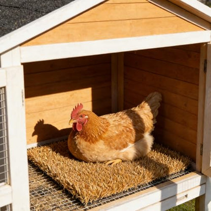 6pcs Washable Chicken Nesting Pads, Artificial Grass Mat for Chicken Coop, Reusable Nest Box Liner, Hen Laying Mats for Poultry 12x11.8 Inch - color: Light Brown
