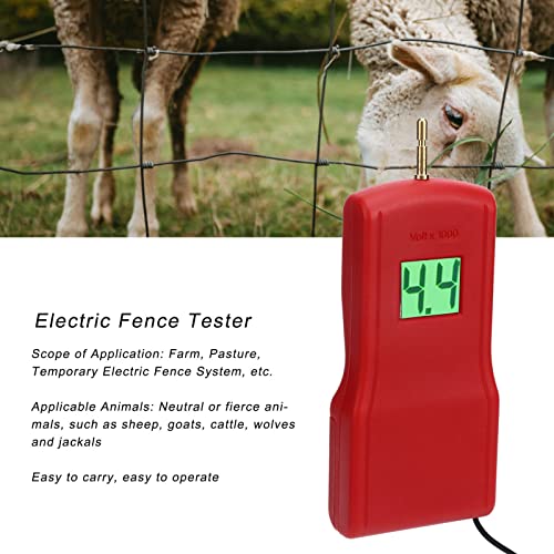 15KV Electrical Fence Voltage Tester, Fence Fault Finder Locator Checker with LCD Screen for Farms, Home Gardens, Sheep, Pets, (Battery Not Included)