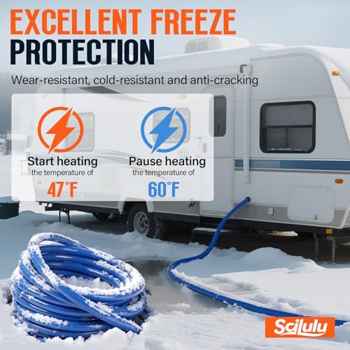 75FT Heated Water Hose for RV, Freeze Protection to -45°F, Lead-Free & BPA-Free, Safe Hose for Campers, Gardening, Livestock, Home Use - size: 75ft