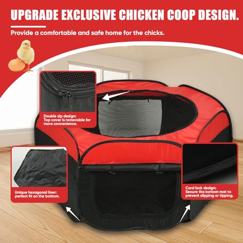 Chick Brooder Box for Baby Chicks,Brooder Box for Chick Starter Kit Pop-Up Brooder with Double Doors,Fits Up to 15 Chicks, Ducks, or Quail,Chicken Starter Kit Brooding Supplies for Backyard Poultry
