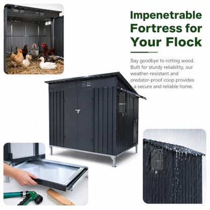 Outdoor Chicken Coop, Pull Out Waste Trays, Raised Base & Ventilated Window