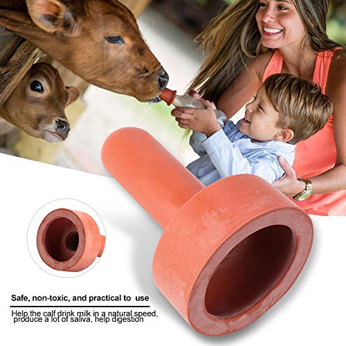 5Pcs Small Animal Milk Drink Nipple, 4.2in Length Rubber Snap On Calf Nipple Livestock Feeding Nursing Watering Supplies