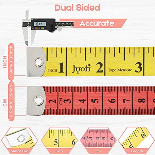 Pack of 2 Tape Measure Body Measuring Tape 60inch/150cm, Soft Fabric Measuring Tape for Sewing Cloth & Weight Loss, Ribbon Tape Medical Body Measurement Craft - color: Multi
